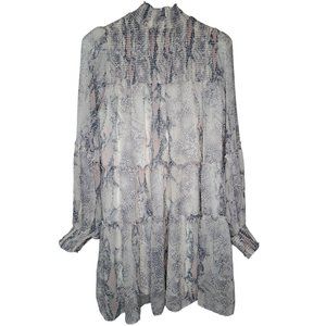 Olivaceous (Anthropology) Multicolor Large Mock Neckline & Tiered Body